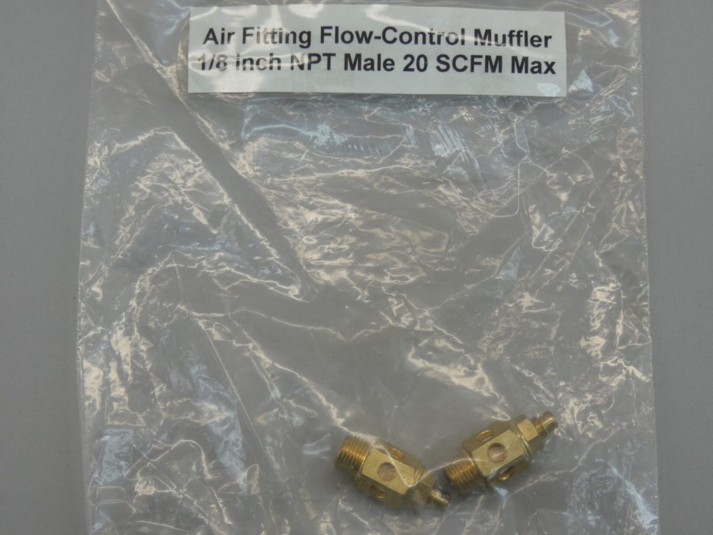 *Lot of 2* Air Fitting Flow-Control Muffler 1/8" NPT Male