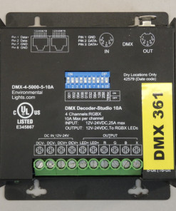 Environmental Lights DMX-4-5000-5-10A DMX Decoder-Studio RGBX