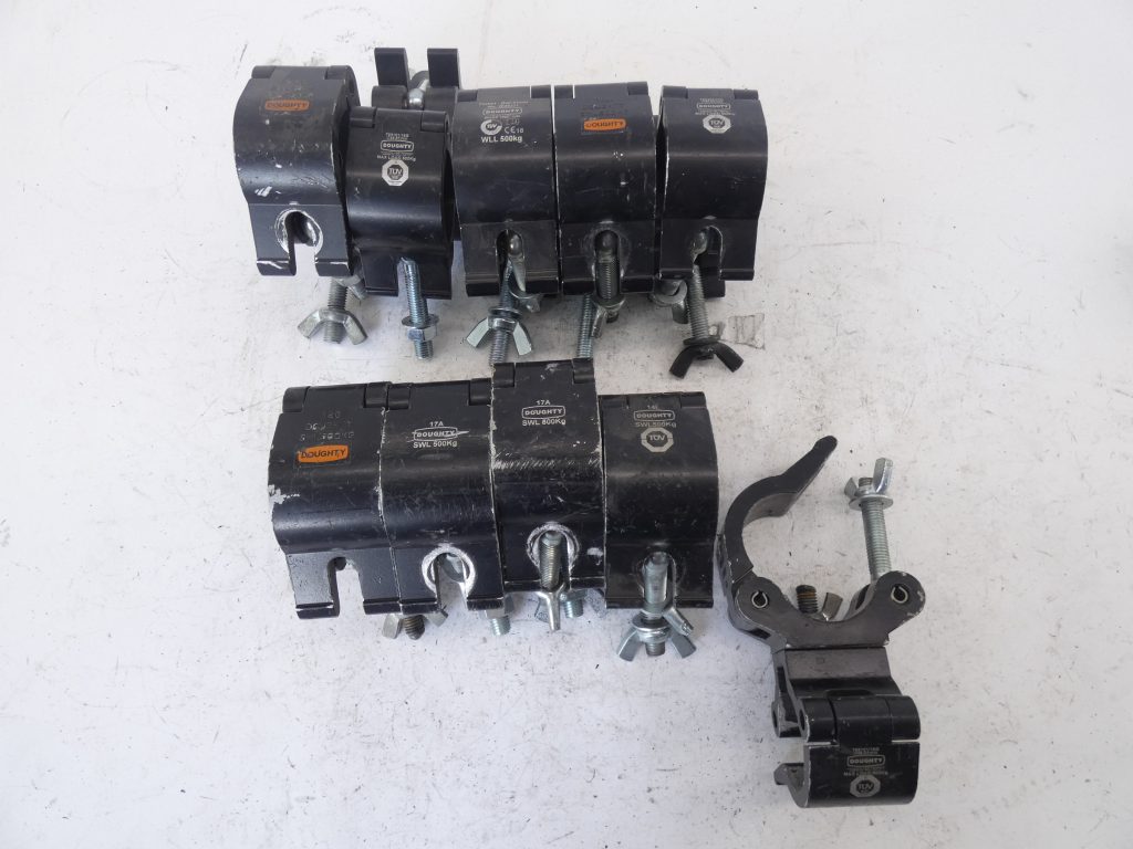 *Lot of 10* Doughty TUV Double Black Half Coupler Clamp WLL500KG
