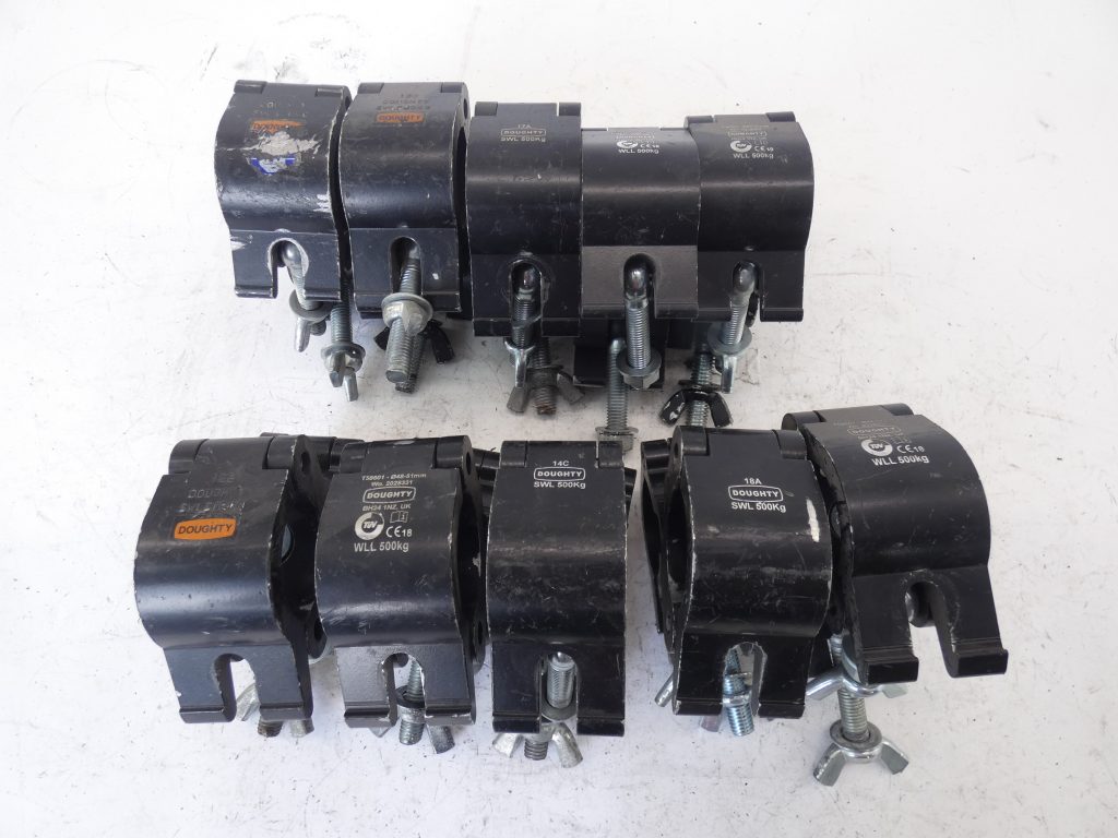 *Lot of 10* Doughty Double Half Coupler Clamp WLL500KG