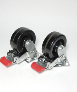 *Set of 2* We're Always Around Heavy-Duty Total-Lock Swivel Plate Caster Wheel 5" x 2"