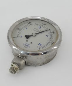 SS 316 Tube and Socket Dual Scale Pressure Gauge 0-300PSI 0-20 Bar