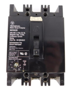 Westinghouse MCP0322R 3P 3A 600V Motor Circuit Protector