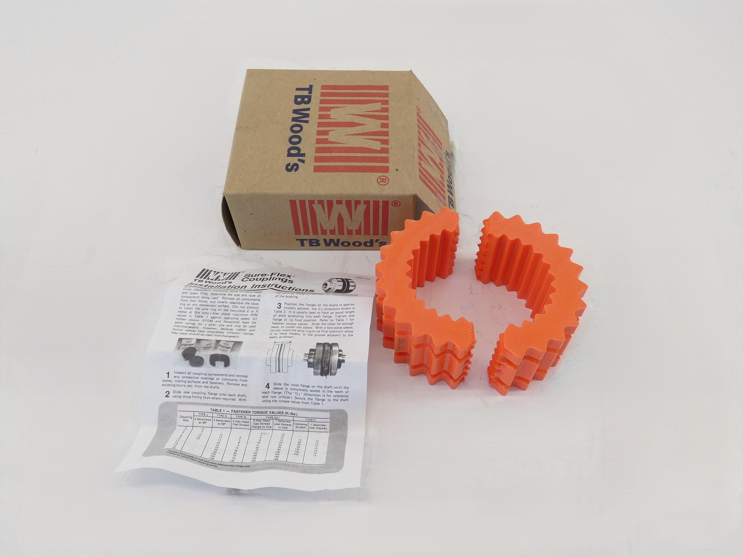 TB Woods 7HS Orange Split Hytrel SF Sleeve Insert Coupling - NEW Surplus!